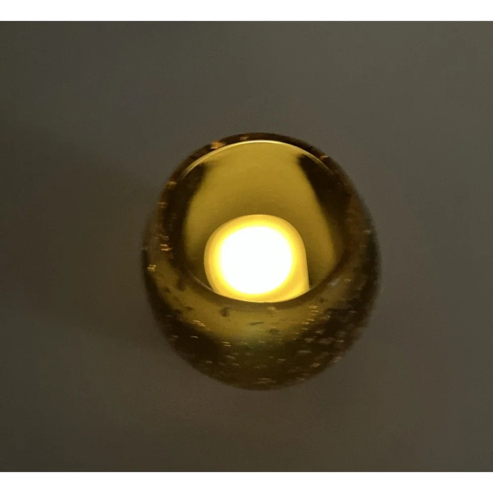Nicole Miller MCM Style Brown With Gold Flakes Lucite Votive Candle Tea Light